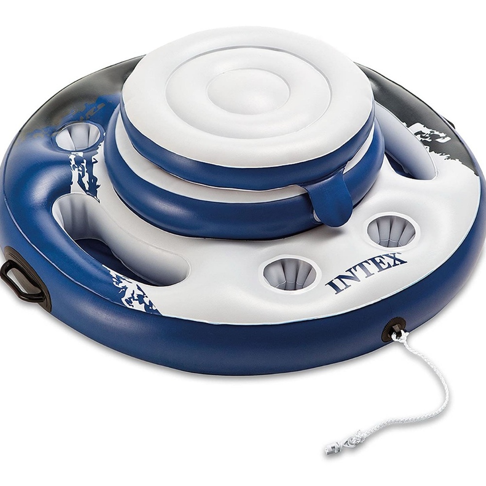 Blue and White Inflatable Drink Holder